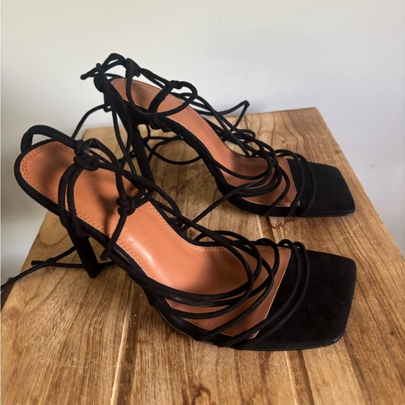 Nina Black Strappy Heeled Sandals - Picture 10 of 10